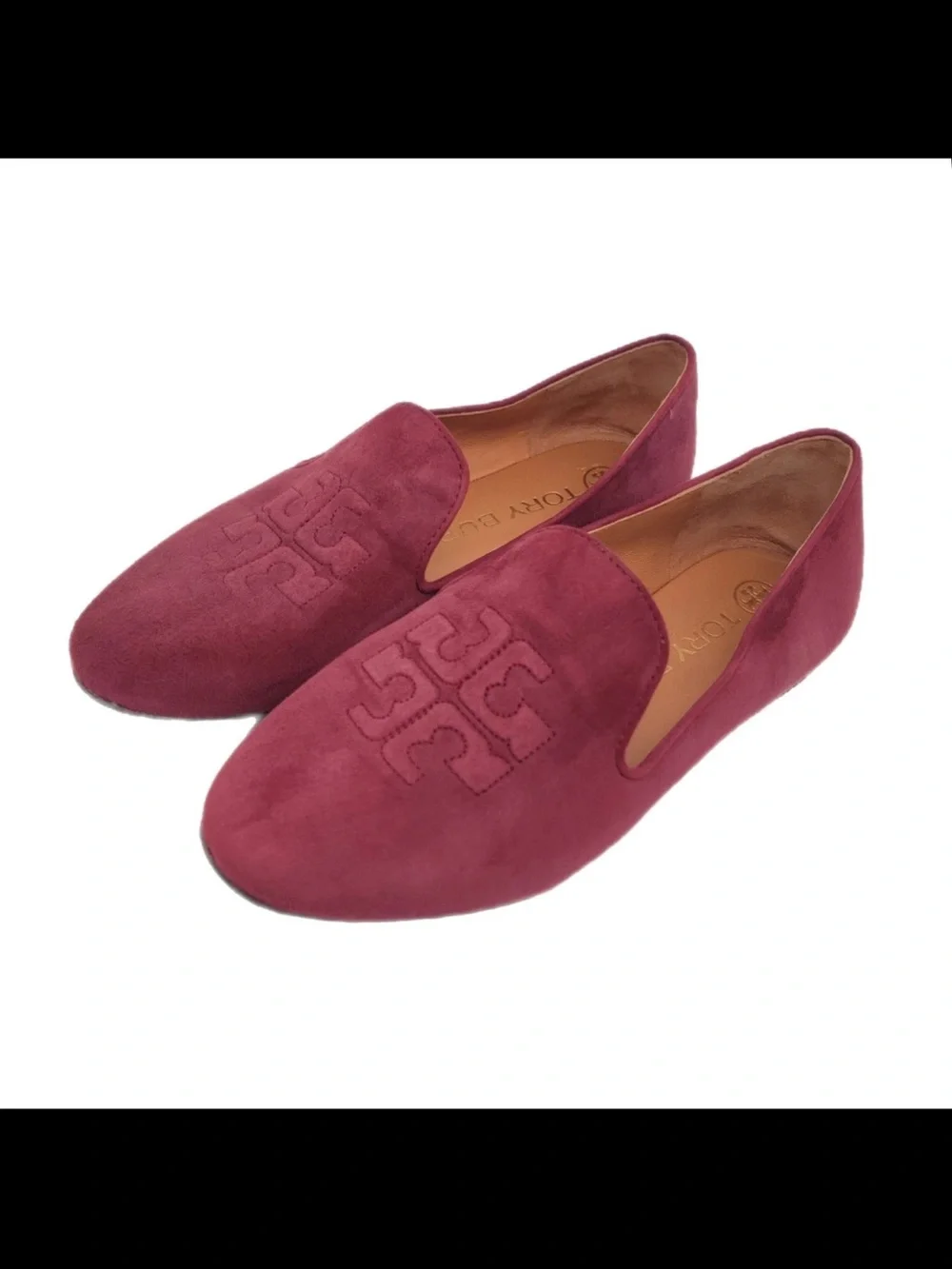 Tory Burch Suede  RUBY SMOKING Loafers in Wine